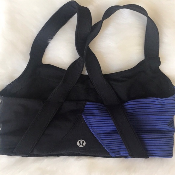 lululemon athletica Other - Blue&Black sports bra w/stripes Lulu Lemon